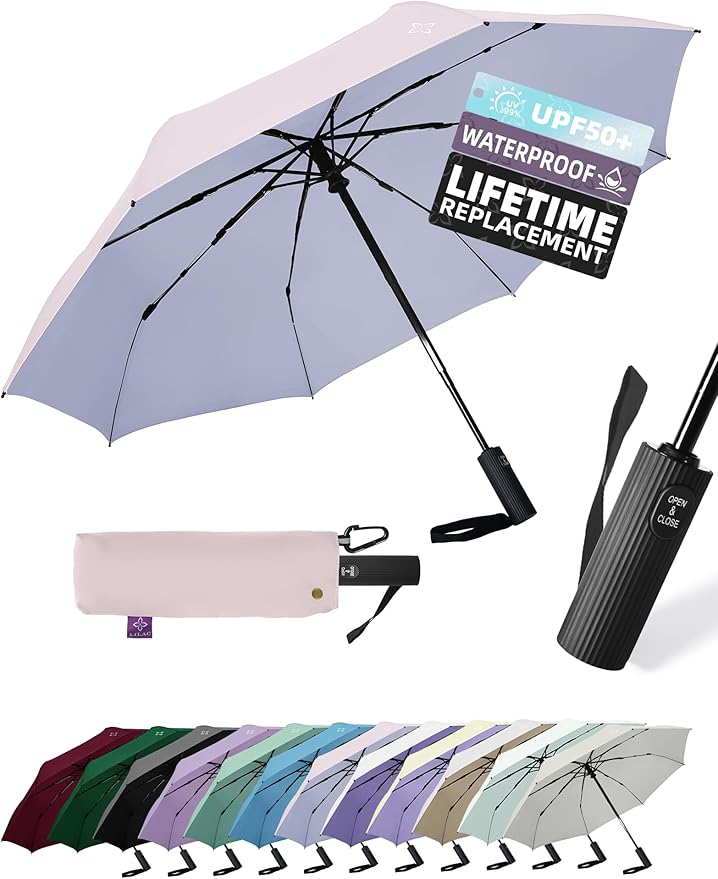 Windproof Travel Umbrella 43吋抗風便攜折疊晴雨傘 (UPF 100+ 防曬隔熱)