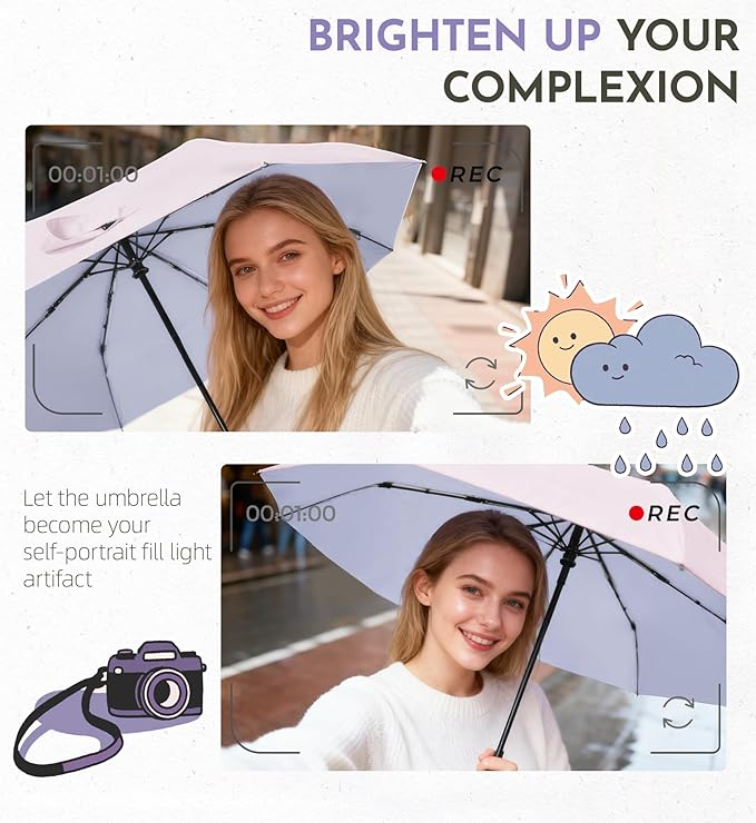 Windproof Travel Umbrella 43吋抗風便攜折疊晴雨傘 (UPF 100+ 防曬隔熱)