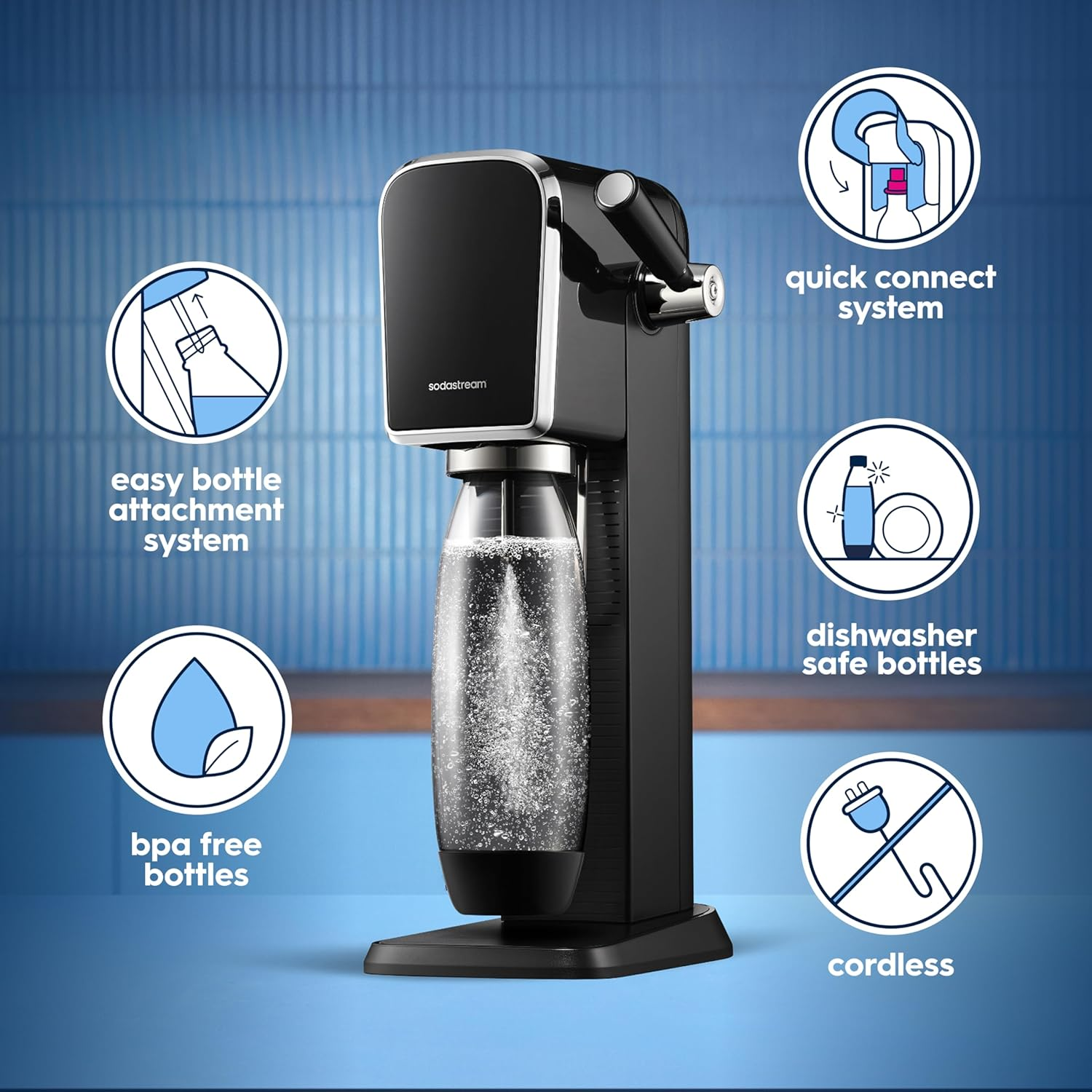 Sodastream Art 氣泡水機豪華套裝 (黑色，內含 3 入二氧化碳氣瓶)