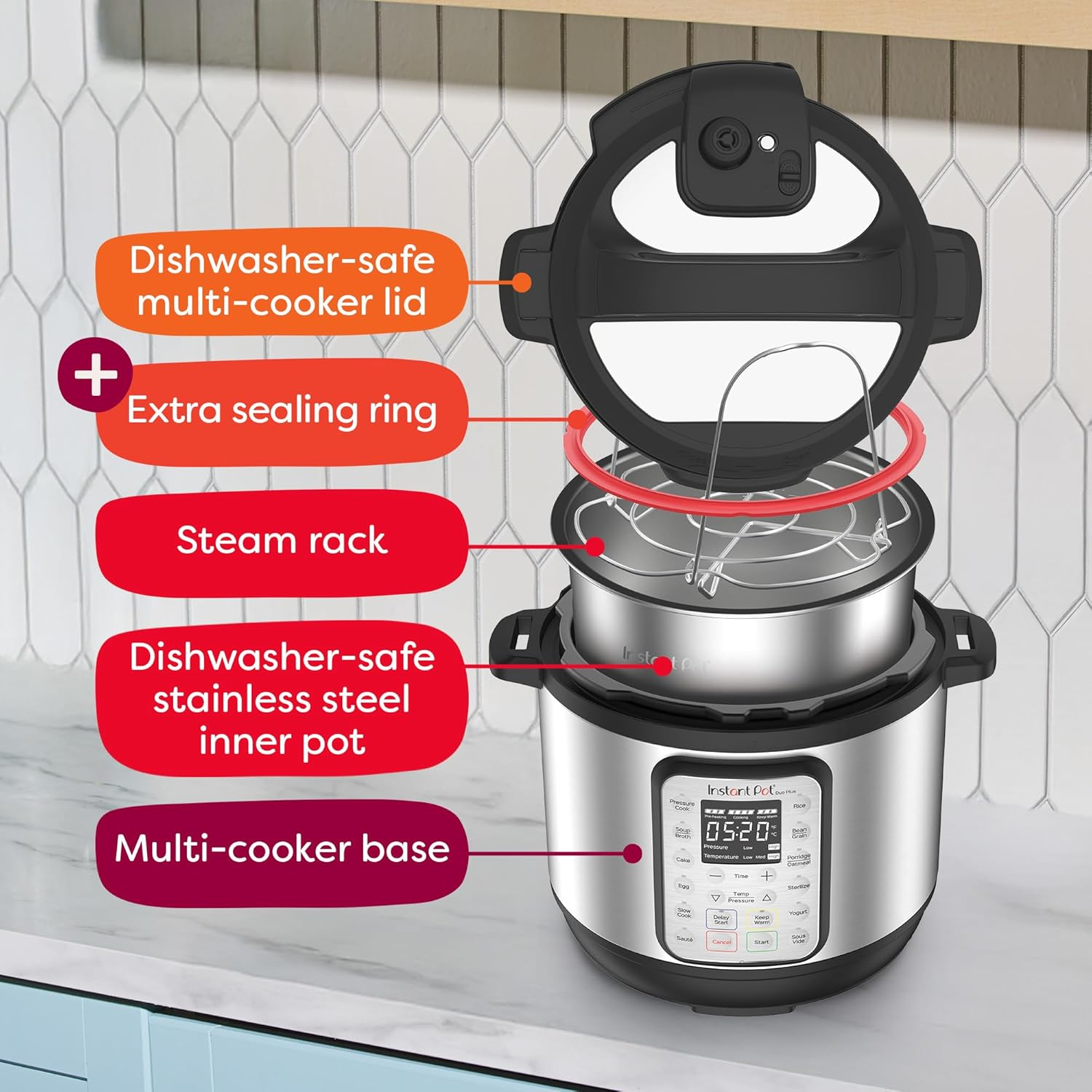 Instant Pot Duo Plus 9合1多功能電壓力鍋 (6誇脫/1000W) - 不鏽鋼