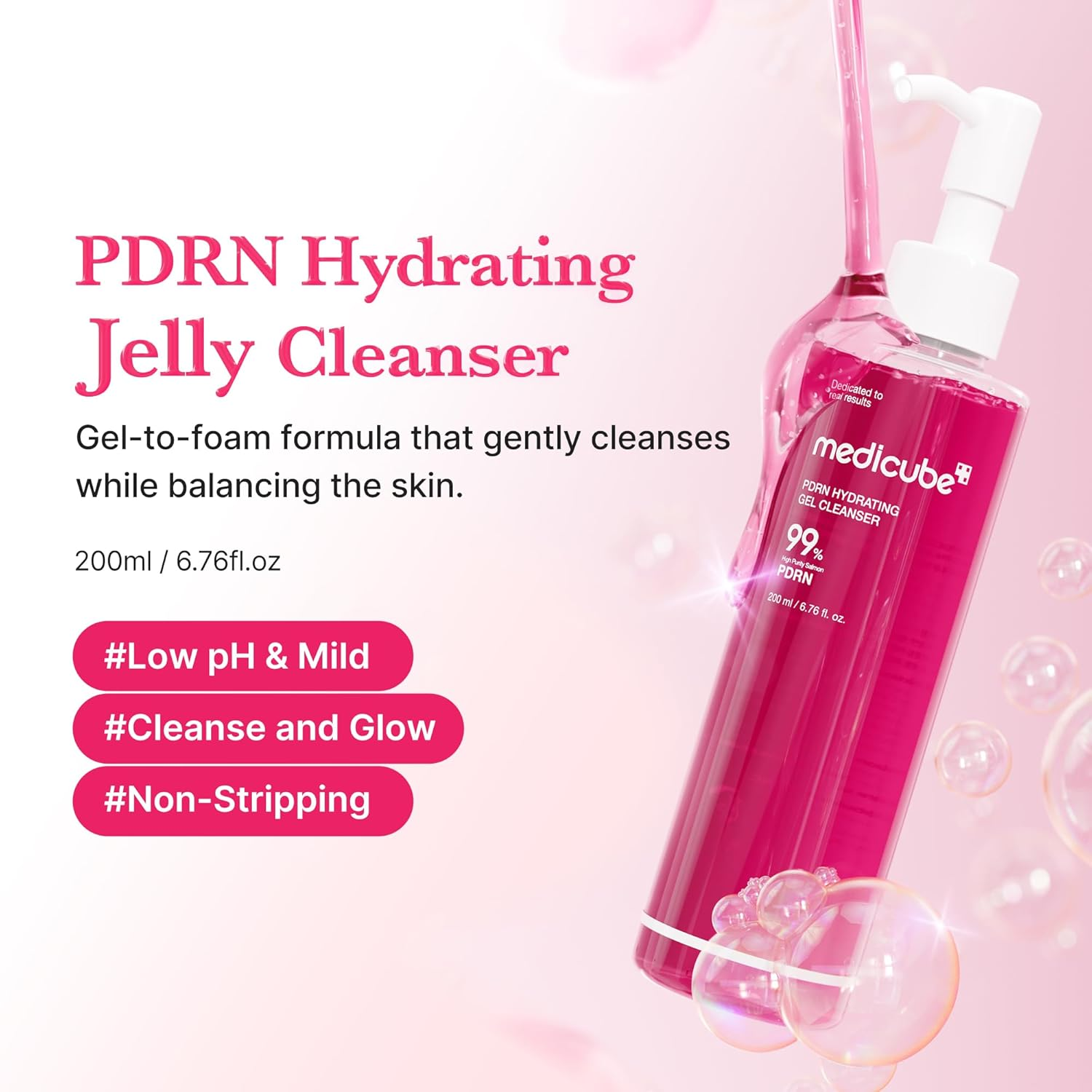 Medicube PDRN三效果凍潔顏慕斯 (200ml) | 弱酸性深層保濕 緊緻毛孔提亮 韓國熱銷 亞馬遜限定特價