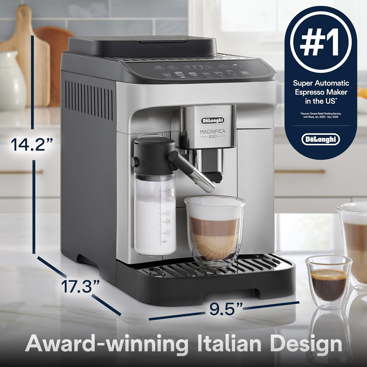 De'Longhi 德龍 Magnifica Evo 全自動義式咖啡機 (ECAM29084SB) | 一鍵拿鐵/卡布奇諾 39%Off 亞馬遜限時特價