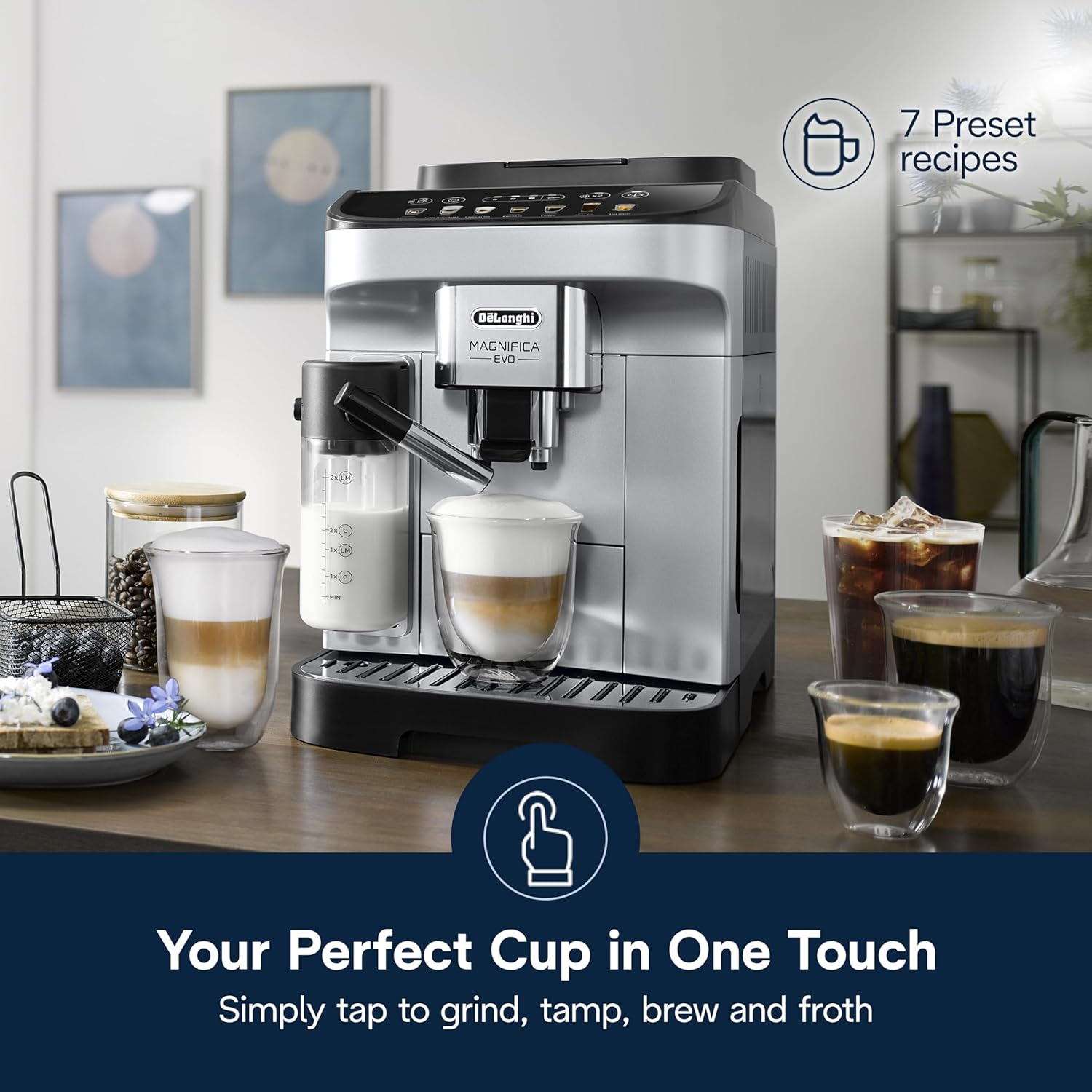 De'Longhi 德龍 Magnifica Evo 全自動義式咖啡機 (ECAM29084SB) | 一鍵拿鐵/卡布奇諾 39%Off 亞馬遜限時特價