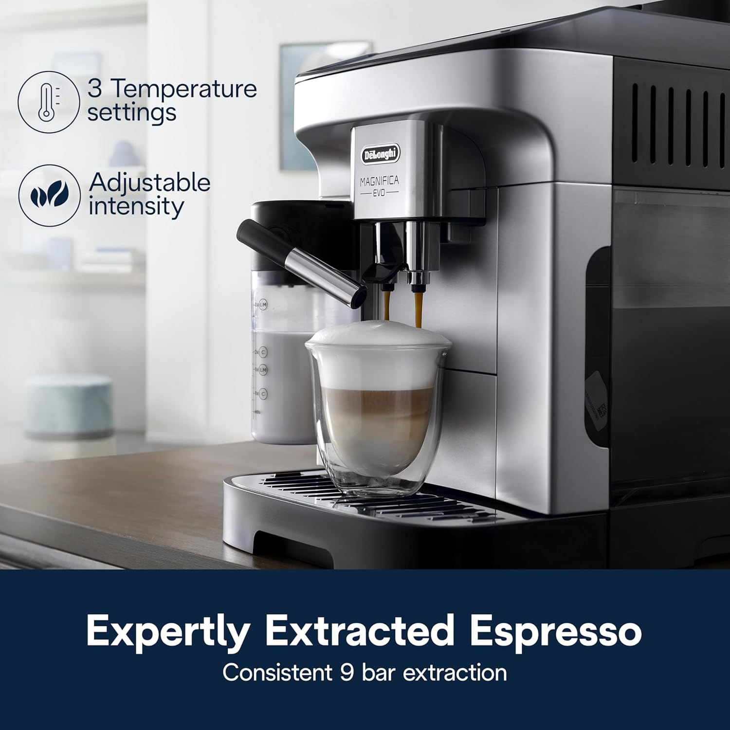 De'Longhi 德龍 Magnifica Evo 全自動義式咖啡機 (ECAM29084SB) | 一鍵拿鐵/卡布奇諾 39%Off 亞馬遜限時特價