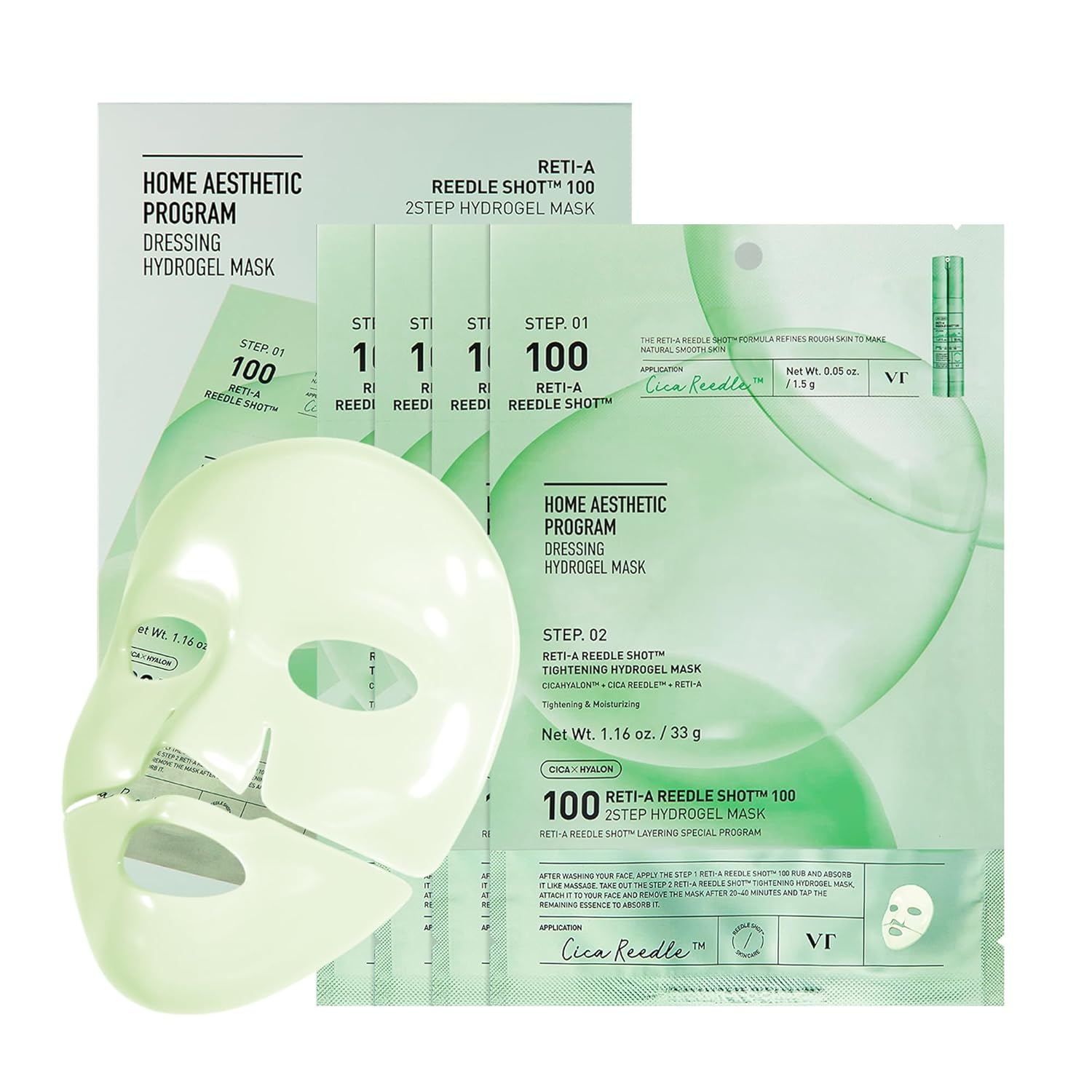 【VT COSMETICS】植物性 PDRN 高能彈力修護水凝膠面膜 (4入/盒 補水提亮)