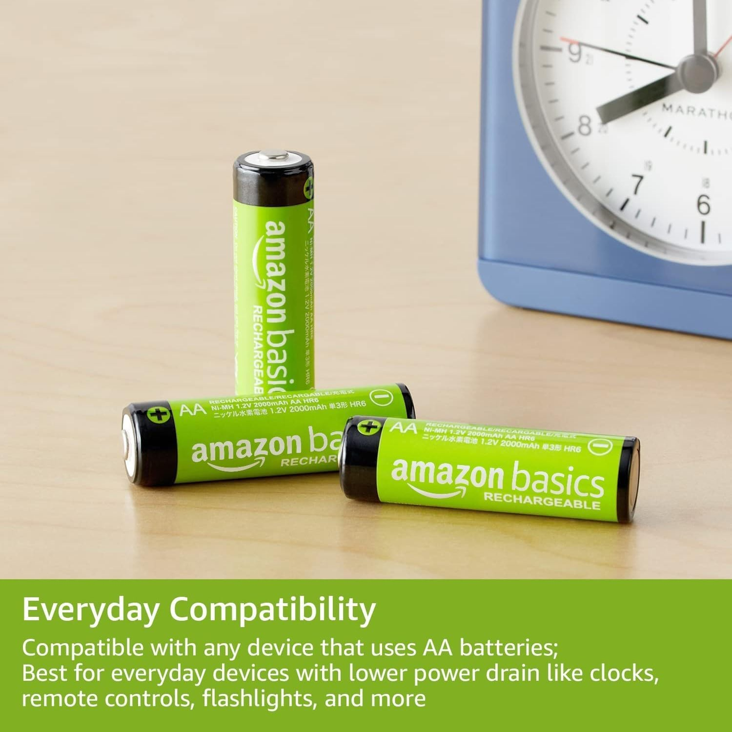 Amazon Basics 3號高容量可充電鎳氫電池 (AA 2000mAh) 8入裝