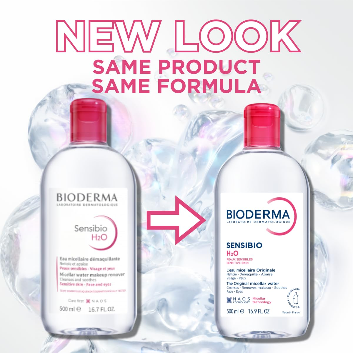 【BIODERMA 貝膚黛瑪】Sensibio H2O 舒敏高效潔膚液/粉紅潔膚水 500ml