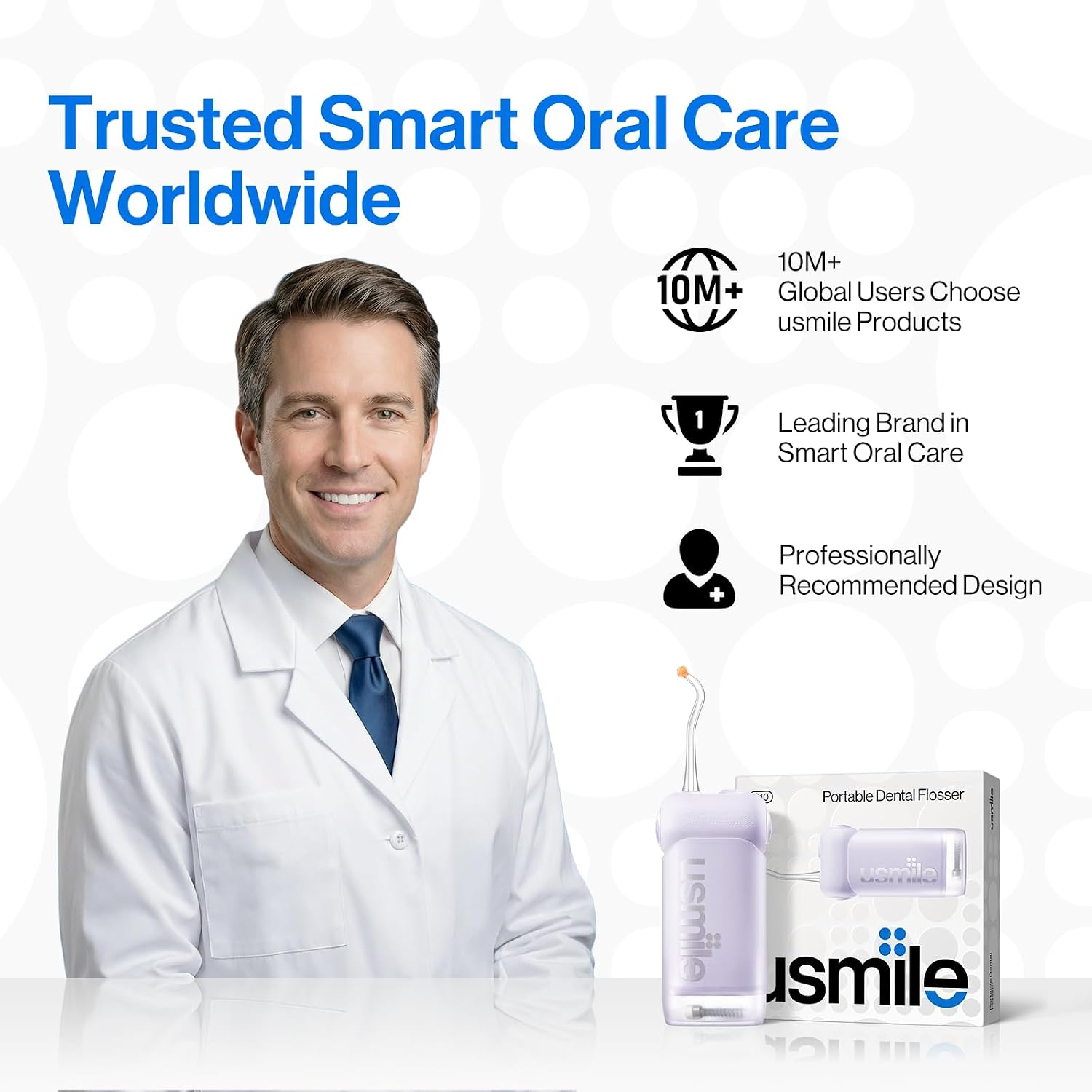 【usmile】C10 便攜式伸縮沖牙機/洗牙器 - 浪漫紫 (95天續航/IPX7防水/4種模式)
