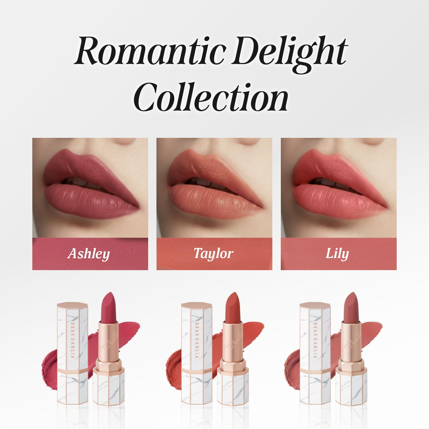 【DEARDAHLIA】Paradise Effortless Matte Lipstick 絕美霧面唇膏 (輕盈絲滑/高顯色不脫妝/花瓣尖端/純素彩妝/0.11 oz/多色可選)