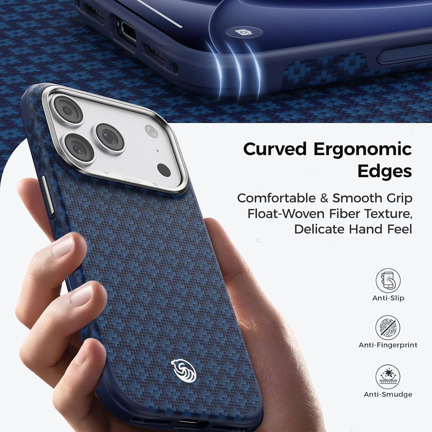 【BENKS】for iPhone 16 Pro Max 裝甲防摔磁吸手機殼 (Kevlar芳綸纖維/軍規防摔/防滑邊框/支援MagSafe/ArmorGrid Blue深藍色)
