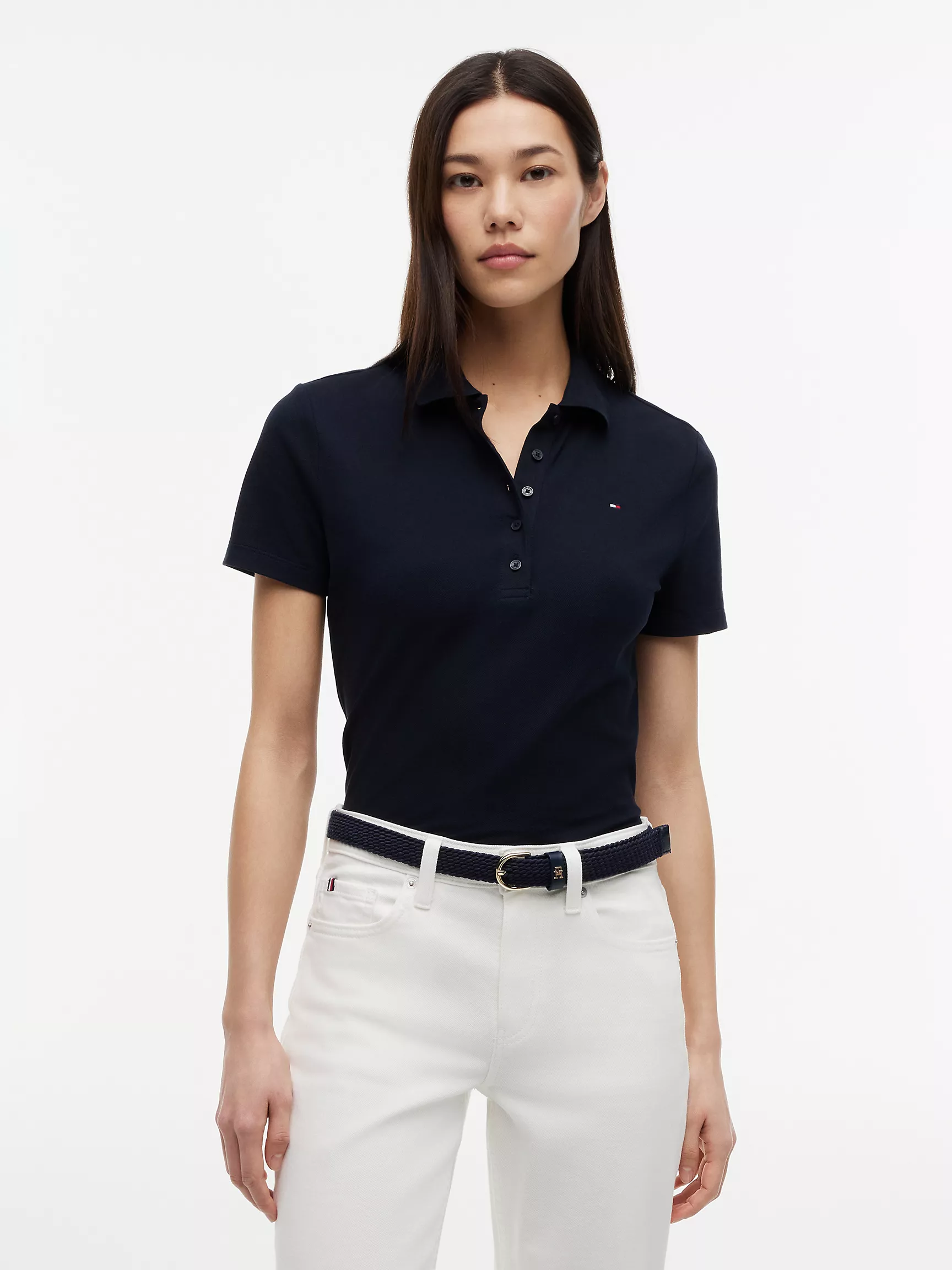 Tommy Hilfiger 經典美式休閒彈性棉質短袖POLO衫/翻領學院風上衣