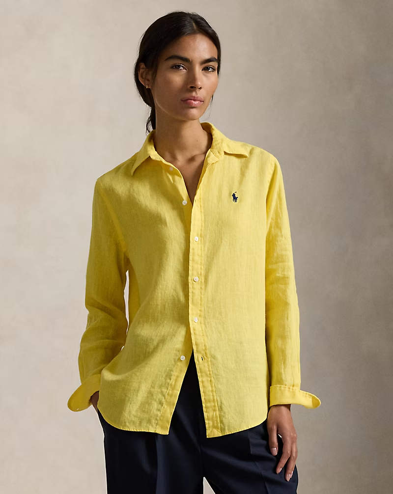 Ralph Lauren 經典常規款 長袖亞麻襯衫 (Classic Fit)