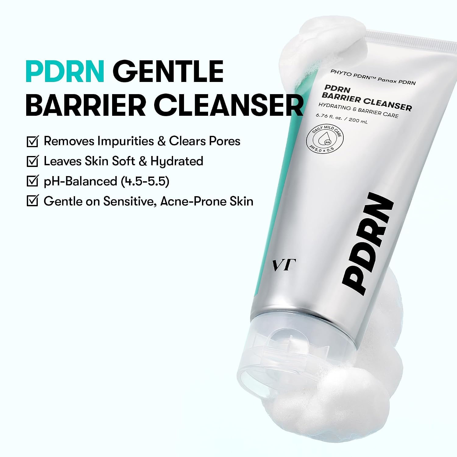 VT 韓國 PDRN 弱酸性溫和保濕潔面乳 (200ml)