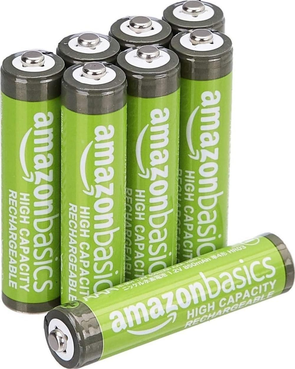 Amazon Basics 4號可充電鎳氫電池 (AAA) 8入裝