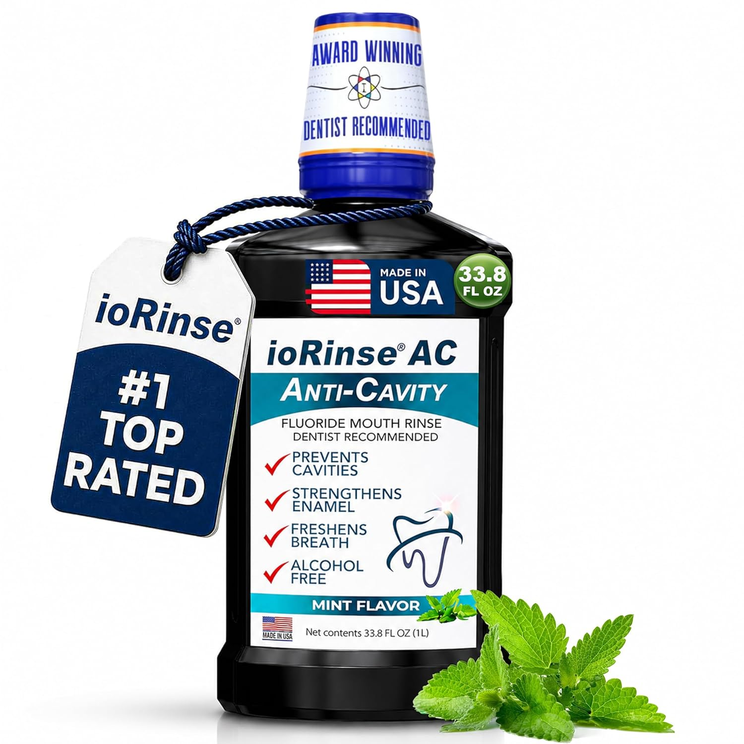 ioRinse AC 分子碘防蛀含氟漱口水 999ml (無酒精/溫和薄荷)