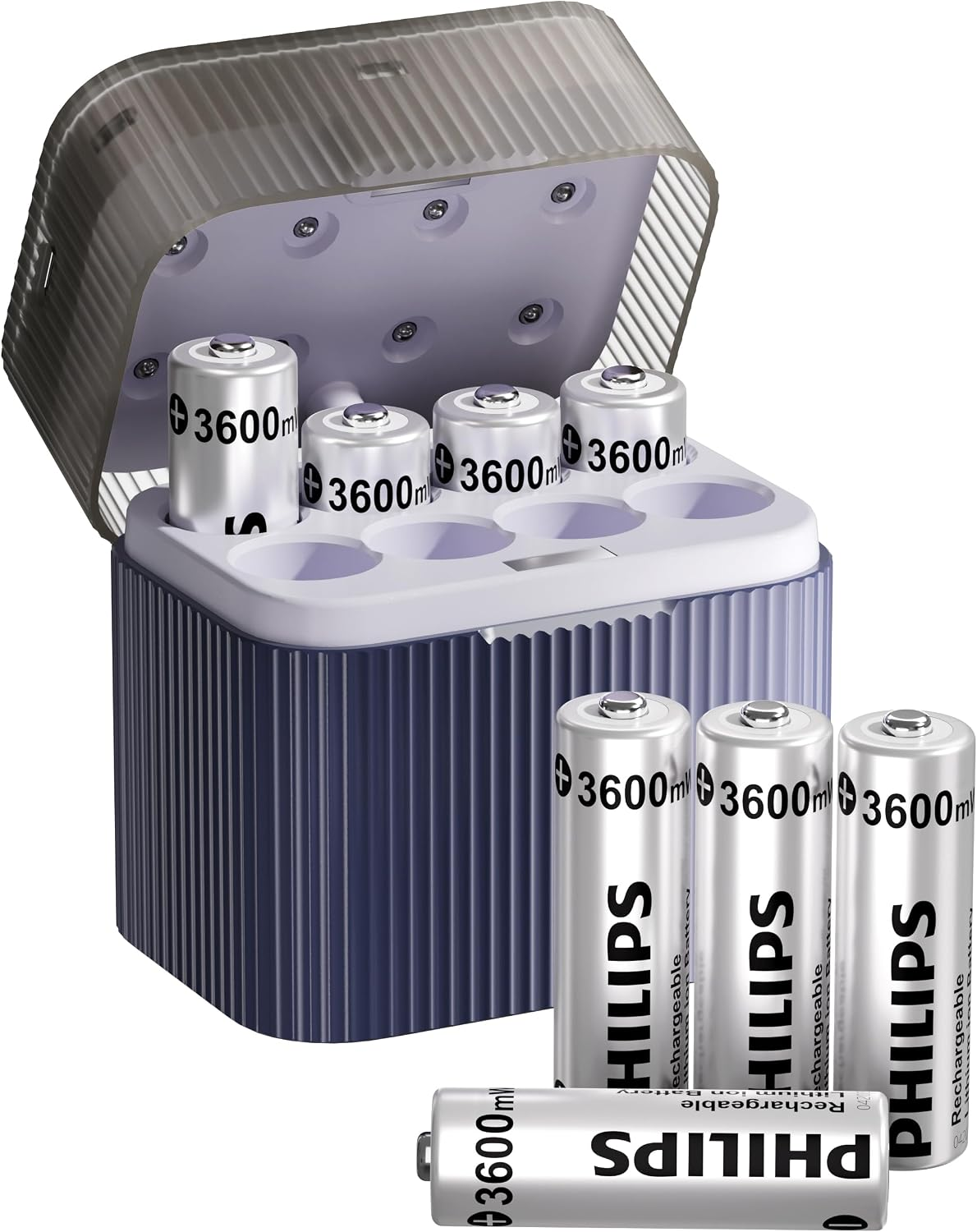 PHILIPS 飛利浦 1.5V 3600mWh 3號鋰電池 8入組 (含8槽快充收納盒)