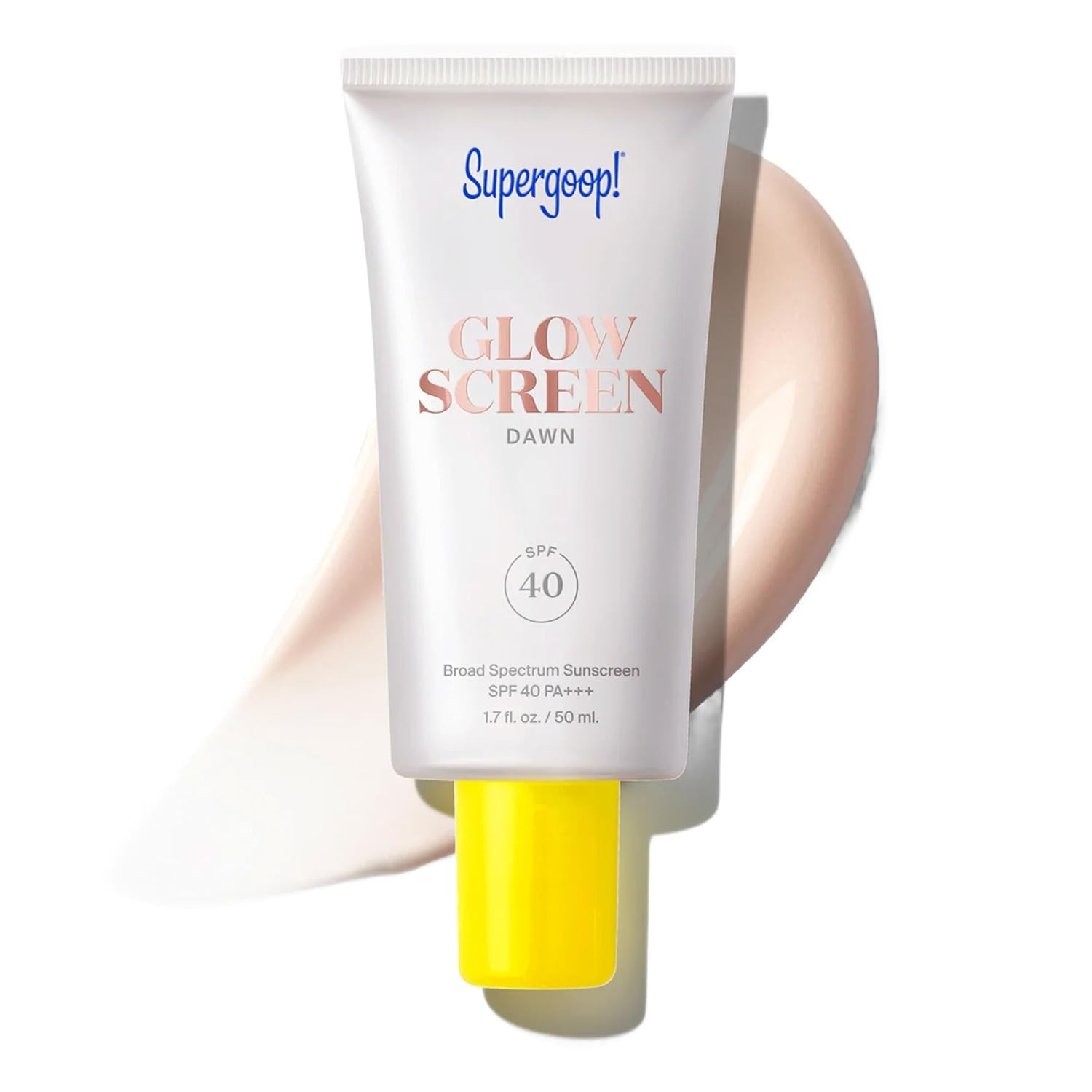 Supergoop! Glowscreen SPF 40 - 光澤妝前乳 + 廣譜潤色防曬霜 - 有助於過濾藍光 - 保濕 - 含透明質酸和維生素B6