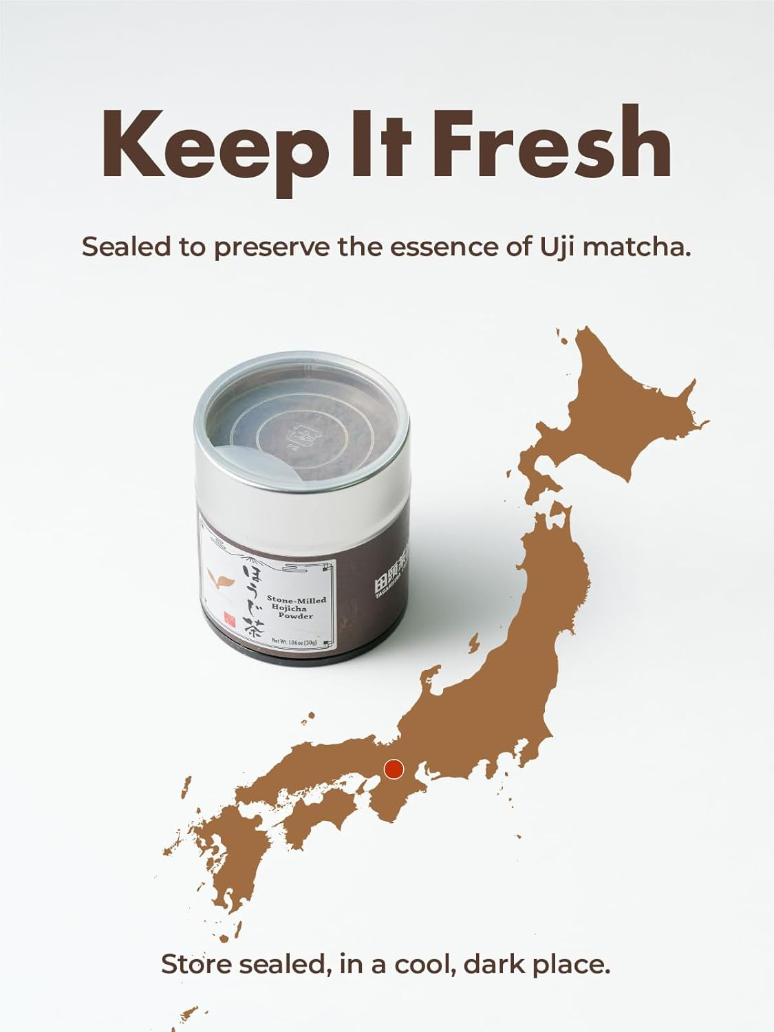 TAGASHIRA CHAHO 焙茶粉 30g - 京都宇治石臼研磨 日本烘焙綠茶拿鐵粉