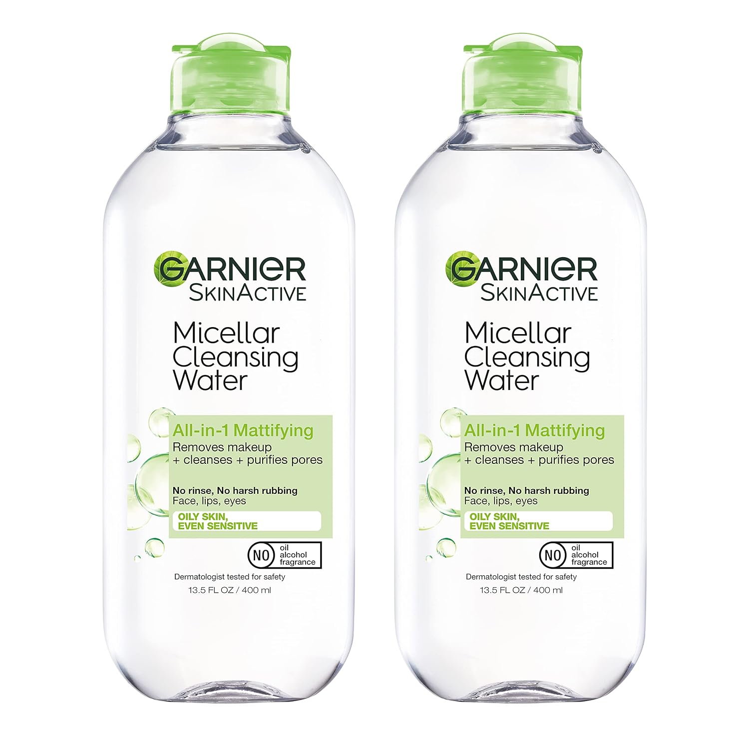 Garnier 佳尼葉 亞麻綠控油啞光潔膚卸妝水 400ml (2入組)