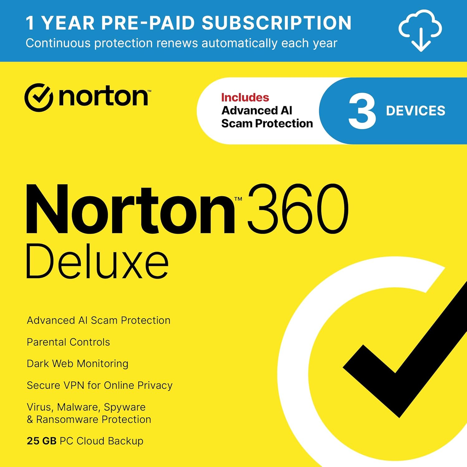 Norton 諾頓 360 進階版防毒軟體 Deluxe (3台裝置/下載版)